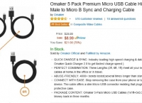 [amazon] Omaker 5 Pack Premium Micro USB Cable (5.49 / Prime시 무료)