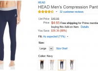 [amazon]HEAD Men's Compression Pant Large($4.65, add-on)