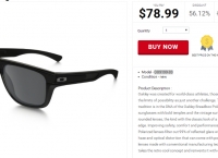 [shnoop] Oakley - Mens Breadbox Polished Black w/ Black Iridium Polarized Lens Sport Sunglasses($78.99, Free)