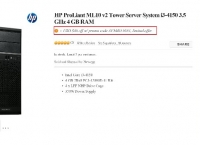 [Newegg] HP ProLiant ML10 v2 Tower Server System i3-4150 3.5 GHz 4GB ($188/FS)