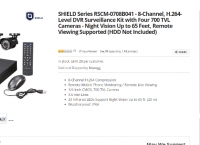 [newegg] SHIELD Series RSCM-0708B041 - 8-Channel, H.264-Level DVR Surveillance Kit with Four 700 TVL Cameras - Night Vision Up to 65 Fee (60/무료)