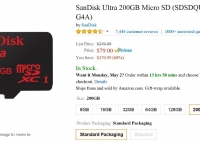 [Amazon]SanDisk Ultra Micro SD 200GB ($79.99/한국직배 $5.04)