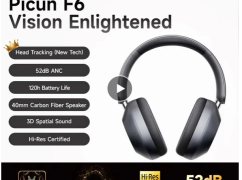 [알리] Picun F6 액티브 노이즈 캔슬링 무선 헤드폰($47.91/무료)