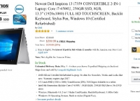 [Amazon] Dell Inspiron 13 FHD 2-IN-1 Laptop i7-6500U, 256GB SSD, 8GB refurb ($599.99/Free Shipping)