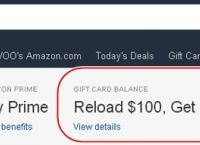 [amazon] Get a $5 credit for reloading your Amazon.com Gift Card Balance with $100 or more