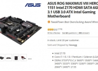 [Newegg] 메인보드: ASUS ROG MAXIMUS VIII HERO LGA 1151 Intel Z170 HDMI SATA 6Gb/s USB 3.1 USB 3.0 ATX Intel Gaming Motherboard ($189.99/$2.99)