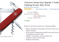 [amazon] Victorinox Swiss Army Spartan II Folding Camping Knives, Red, 91mm($10.99, 프라임 Free)