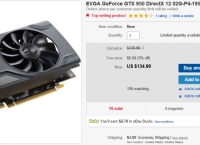 [ebay] EVGA GeForce GTX 950 DirectX 12 02G-P4-1950-KR 2GB ($135/4)
