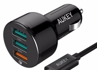 Aukey 퀄컴 퀵차지 3.0 자동차용 3구 고속 충전기 $19.90 (한국까지 무료배송)