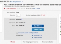 [ebay] 960GB ADATA Premier SP550 TLC SSD($189.99/미국내 무료)