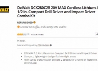 [newegg] Dewalt DCK280C2R 20V MAX Cordless Lithium-Ion 1/2 in. Compact Hammer Drill and Impact Driver Combo Kit($159.99/무료)