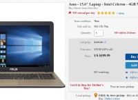 [ebay] ASUS 15.6" Laptop - Intel Celeron - 4GB Memory - 500GB HDD - Chocolate Black($199.99/FS)