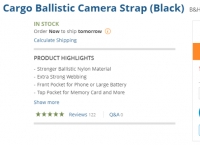[bhphotovideo] (Dslr 스트랩) BlackRapid - RS-5 Cargo Ballistic Camera Strap (Black) ($24.95, Free)