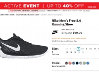 [sportchalet] Nike Men's Free 5.0 Running Shoe 외 솔캠장비($59.99, Free)