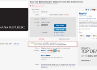 [ebay] (깊카) Get a $100 Banana Republic Gift Card for only $85 - Email delivery ($85, Free)