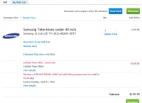 [Dell] samsung 32inch LED TV UN32J4000 + $100 기프트카드 [$199.99/fs]