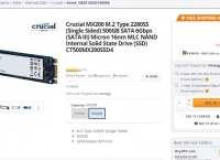 [newegg]Crucial MX200 M.2 Type 2280SS (Single Sided) 500GB SATA 6Gbps (SATA III) Micron 16nm MLC NAND Internal Solid State Drive (SSD) CT500MX200SSD4 ($148.98 / FS)