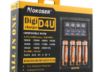 NOKOSER D4U 4 슬롯 LCD 만능배터리 충전기($21.99/무배)