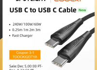 [Aliexpress] Toocki USB C형 와이어 케이블 ($0.38/무료)