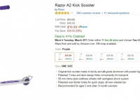 [Amazon] Razor A2 Kick Scooter [16.99/Prime FS]