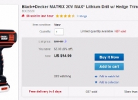 [ebay] 블랙앤데커 구형 매트릭스(matrix) 드릴 (20V) ($54.99/Free)