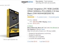 [amazon]Corsair Vengeance LPX 16GB (2x8GB) DDR4 DRAM (PC4-25600) C16 Memory Kit($84.99/fs)