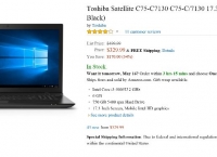 [Amazon ]Toshiba Satellite i3-5005U 17.3" Laptop 6GB , 750GB ($329.99/FS)