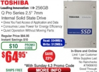 (미리올림)[Frys] Toshiba Q Series Pro 256GB ($64.95/ 미국내 무료)